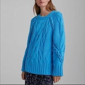 Club Monaco Oversize Cable Knit Sweater Quiet Luxury Cottagecore Preppy size XS